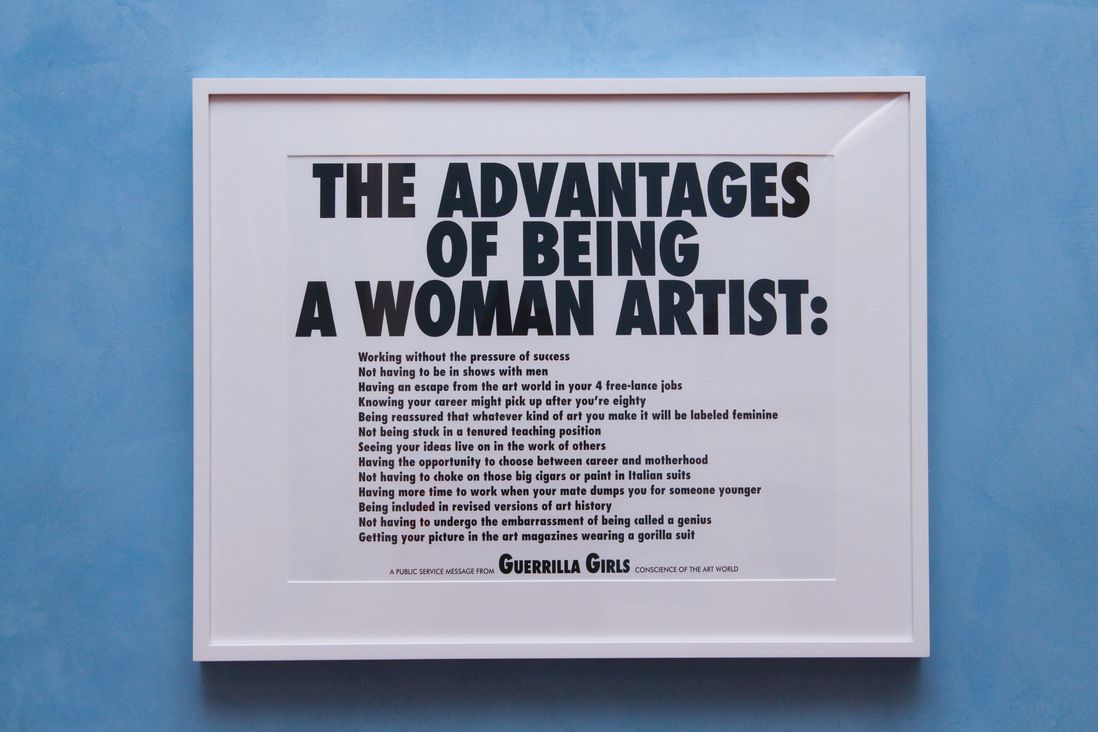 "The Advantages of Being a Woman Artist" by Guerilla Girls (NYC Mayor's Office)